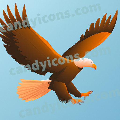 A majestic bald eagle in flight  app icon - ai app icon generator - phone app icon - app icon aesthetic