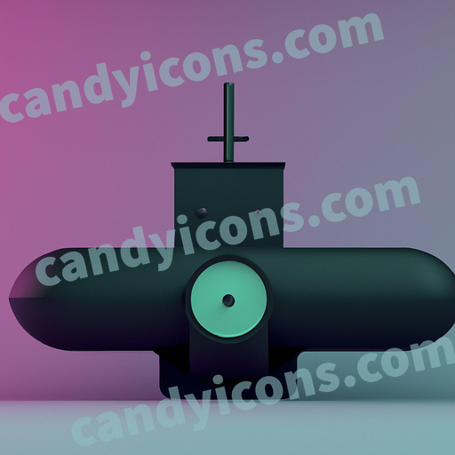 A sleek black submarine  app icon - ai app icon generator - phone app icon - app icon aesthetic