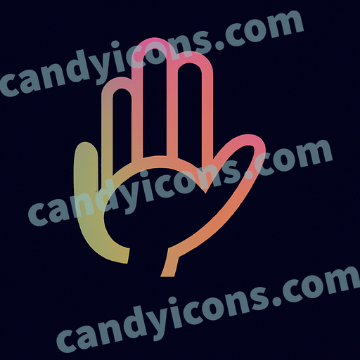 A stylized hand with open palm  app icon - ai app icon generator - phone app icon - app icon aesthetic