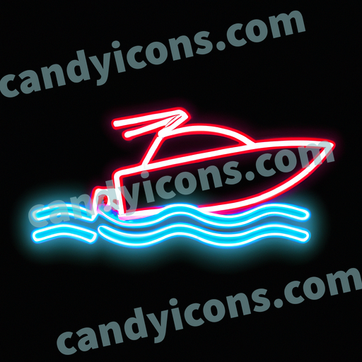A sleek and powerful speedboat  app icon - ai app icon generator - phone app icon - app icon aesthetic