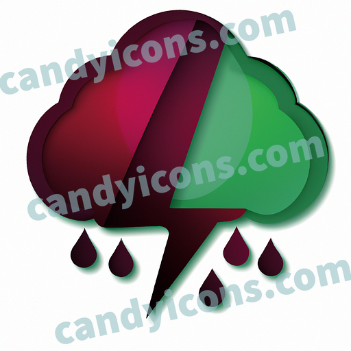 A stylized thundercloud with lightning  app icon - ai app icon generator - phone app icon - app icon aesthetic