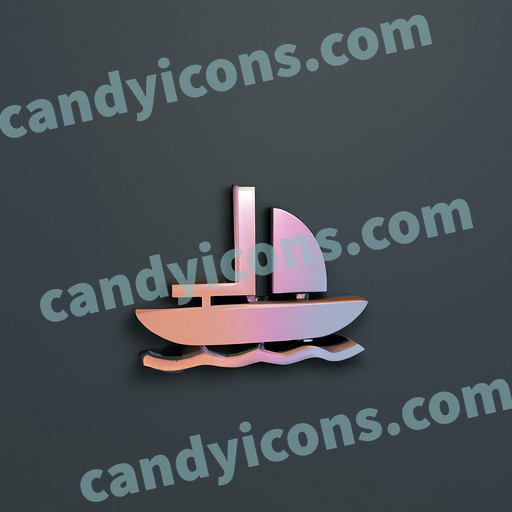 A sleek, silver yacht on blue water  app icon - ai app icon generator - phone app icon - app icon aesthetic