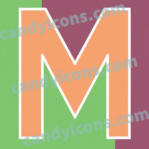 A tall, modern letter M with thin lines  app icon - ai app icon generator - phone app icon - app icon aesthetic
