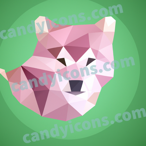 An app icon of A Shiba Inu dog in pink , maroon , sage green , bright yellow color scheme