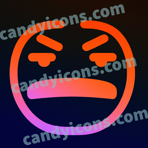 An angry, frowning smiley face with furrowed brow and clenched teeth  app icon - ai app icon generator - phone app icon - app icon aesthetic