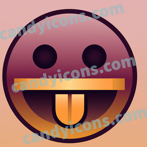 A silly, grinning smiley face with a tongue out  app icon - ai app icon generator - phone app icon - app icon aesthetic