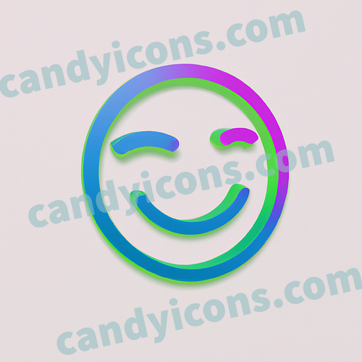 A flirty, winking smiley face  app icon - ai app icon generator - phone app icon - app icon aesthetic