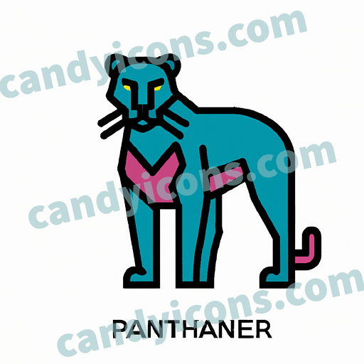 A regal, imposing panther  app icon - ai app icon generator - phone app icon - app icon aesthetic