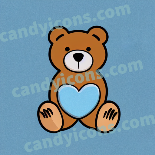 An app icon of A bear in blush pink , cadet blue color scheme
