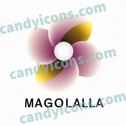 A stylized magnolia blossom  app icon - ai app icon generator - phone app icon - app icon aesthetic