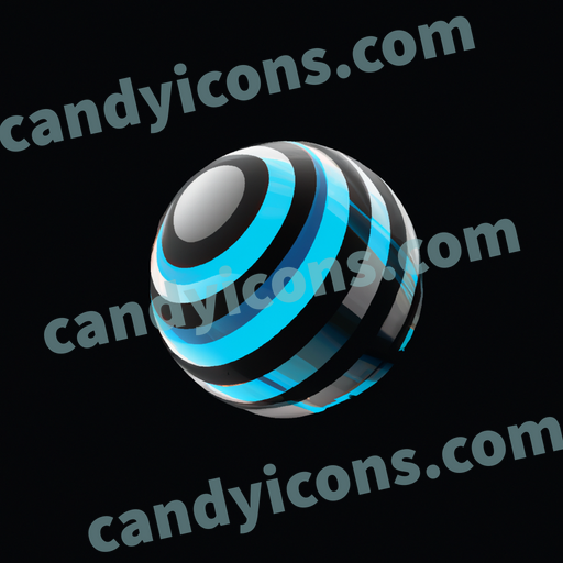 An app icon of A ball in blue grey , midnight blue , slate grey , alice blue color scheme