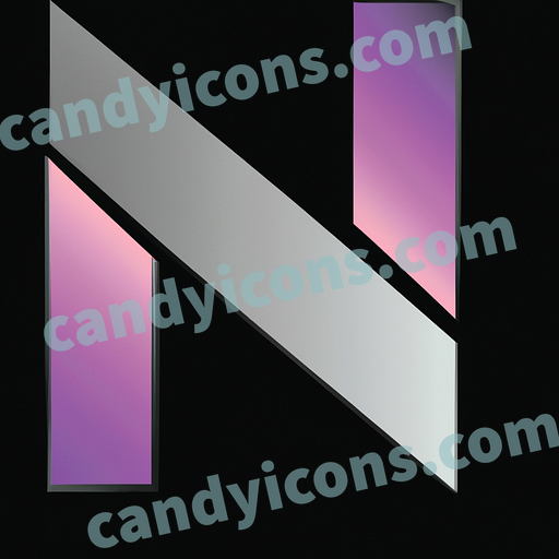 A sleek, futuristic letter N  app icon - ai app icon generator - phone app icon - app icon aesthetic