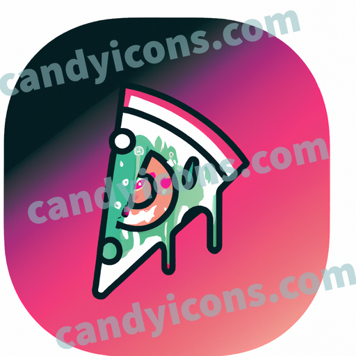 An app icon of A slice of pizza in gainsboro , sage , rose quartz , watermelon color scheme