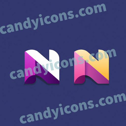 A sharp-edged and angular letter N  app icon - ai app icon generator - phone app icon - app icon aesthetic