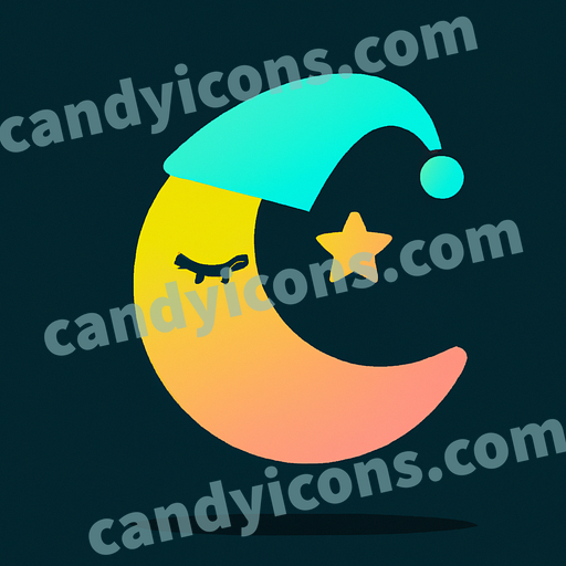 a sleeping crescent moon with stars app icon - ai app icon generator - phone app icon - app icon aesthetic