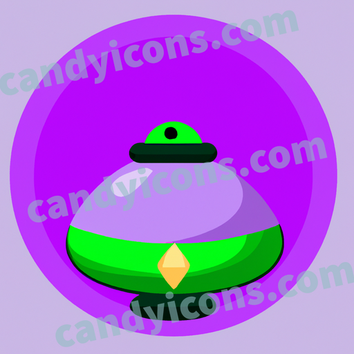An app icon of A lamp in light green , eggplant , mauve , cinnabar color scheme
