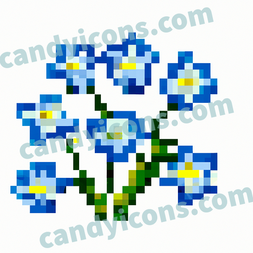 A spray of tiny blue forget-me-not flowers  app icon - ai app icon generator - phone app icon - app icon aesthetic