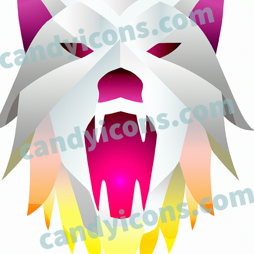 A fierce and snarling wolf with teeth bared  app icon - ai app icon generator - phone app icon - app icon aesthetic