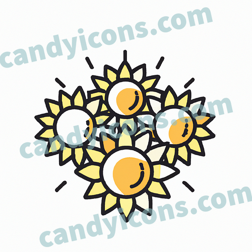 A cluster of sunny and bright sunflowers  app icon - ai app icon generator - phone app icon - app icon aesthetic