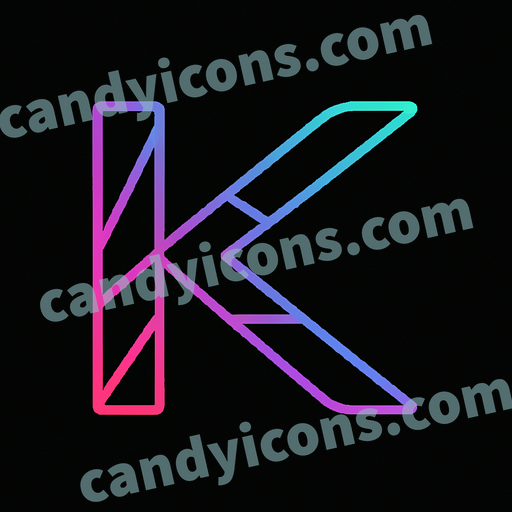 A simple, legible letter K  app icon - ai app icon generator - phone app icon - app icon aesthetic