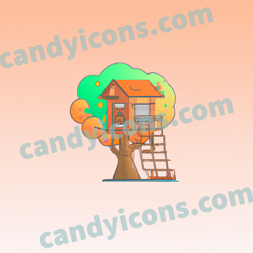 A playful treehouse app icon - ai app icon generator - phone app icon - app icon aesthetic