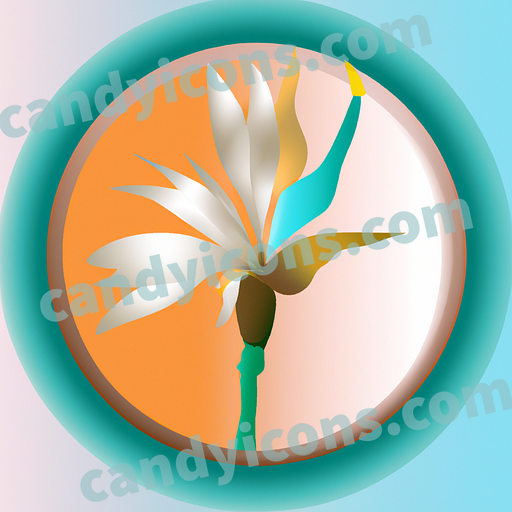 A delicate and exotic bird of paradise blossom  app icon - ai app icon generator - phone app icon - app icon aesthetic