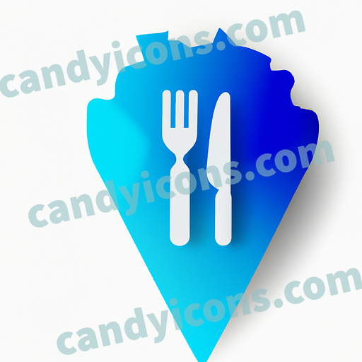 A minimalist map pin with a fork and knife app icon - ai app icon generator - phone app icon - app icon aesthetic