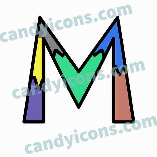 A rough, jagged letter M  app icon - ai app icon generator - phone app icon - app icon aesthetic