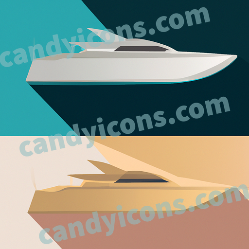 A sleek, silver yacht on blue water  app icon - ai app icon generator - phone app icon - app icon aesthetic