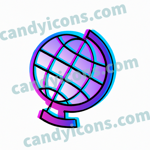 A stylized globe  app icon - ai app icon generator - phone app icon - app icon aesthetic