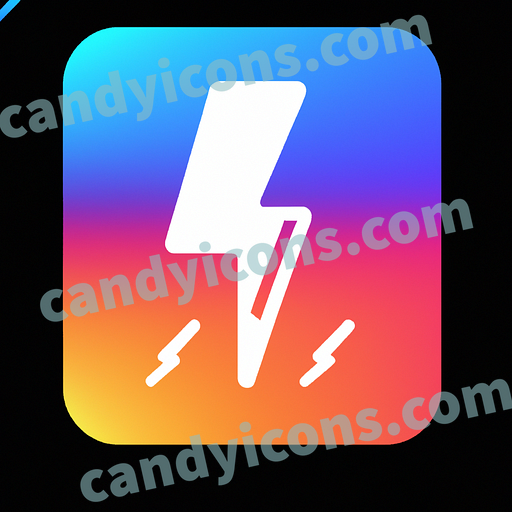 A stylized lightning bolt with an electric spark  app icon - ai app icon generator - phone app icon - app icon aesthetic