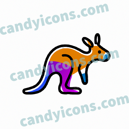 A playful and curious kangaroo  app icon - ai app icon generator - phone app icon - app icon aesthetic