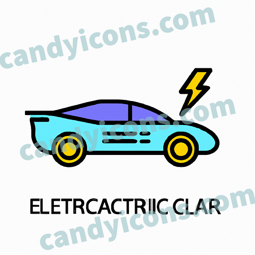 A sleek, modern electric car  app icon - ai app icon generator - phone app icon - app icon aesthetic