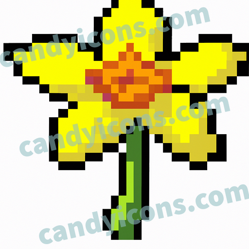 A bold, bright yellow daffodil  app icon - ai app icon generator - phone app icon - app icon aesthetic
