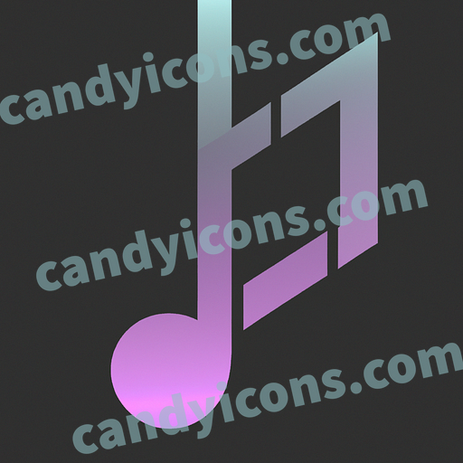 A stylized musical note  app icon - ai app icon generator - phone app icon - app icon aesthetic