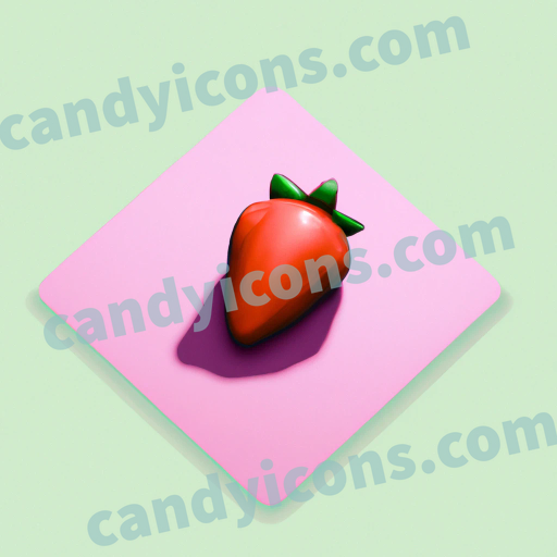 An app icon of A strawberry in rose red , dark sea , green color scheme