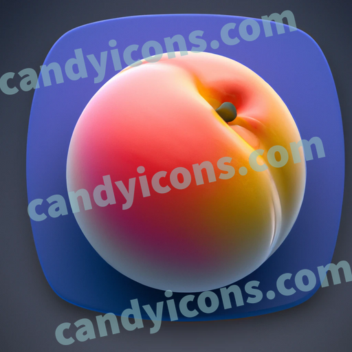 An app icon of A nectarine in gainsboro , midnight blue , peach puff , cadet blue color scheme