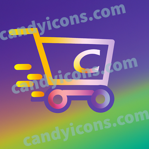 A stylized shopping cart  app icon - ai app icon generator - phone app icon - app icon aesthetic