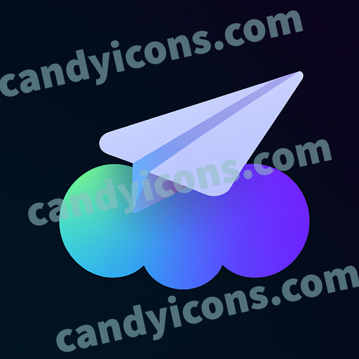 a paper airplane flying through the cloud app icon - ai app icon generator - phone app icon - app icon aesthetic