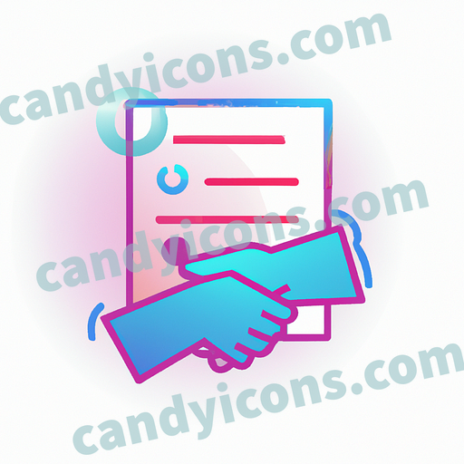 a paper contract with hand shaking app icon - ai app icon generator - phone app icon - app icon aesthetic