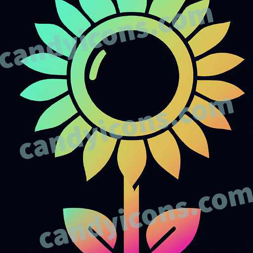 A sturdy, hearty sunflower  app icon - ai app icon generator - phone app icon - app icon aesthetic