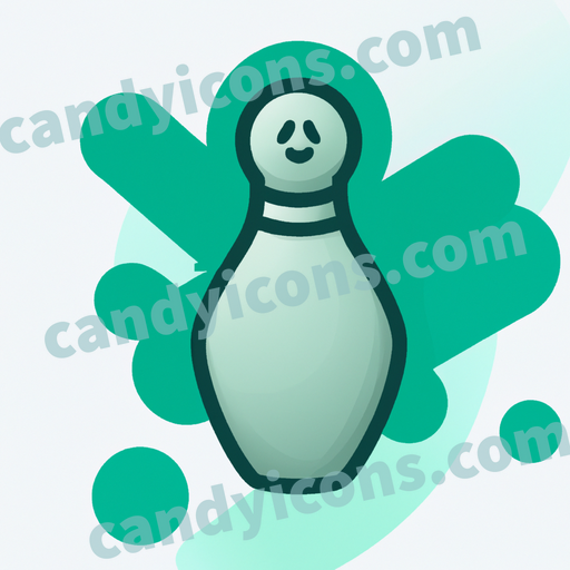 An app icon of A bowling pin in bisque , melon , forest green , chambray color scheme