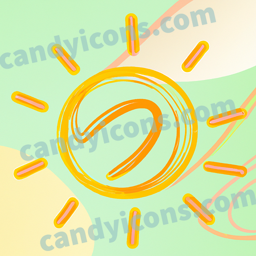 A bright, happy yellow sunray with swirling lines  app icon - ai app icon generator - phone app icon - app icon aesthetic