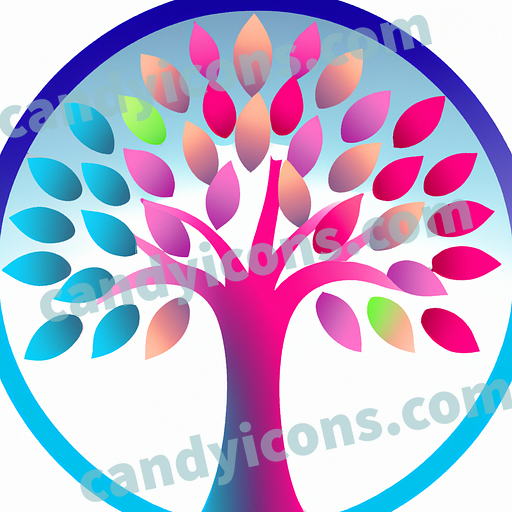 A stylized tree with leaves  app icon - ai app icon generator - phone app icon - app icon aesthetic