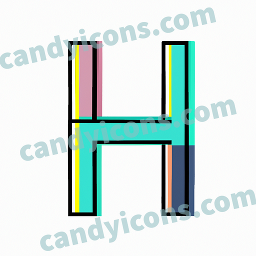 A retro-style letter H  app icon - ai app icon generator - phone app icon - app icon aesthetic