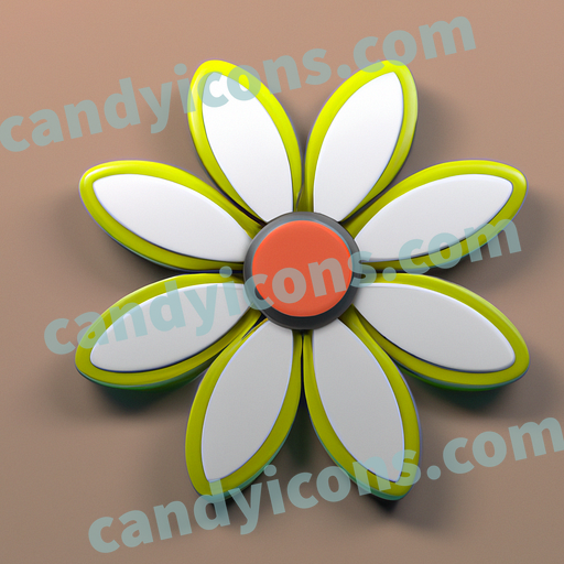 A vibrant and playful daisy with white petals and yellow center  app icon - ai app icon generator - phone app icon - app icon aesthetic
