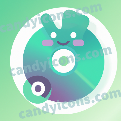 An app icon of Dvds in emerald green , dark grey , teal , lavender blush color scheme