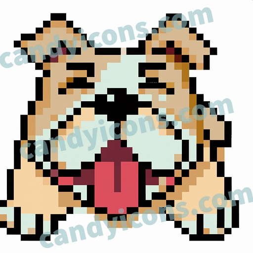 A goofy, tongue-lolling bulldog  app icon - ai app icon generator - phone app icon - app icon aesthetic