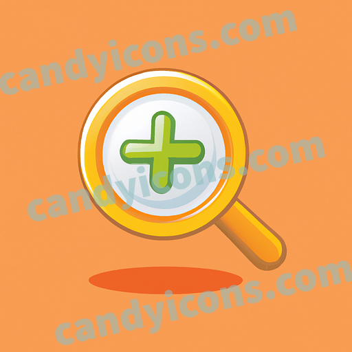 A stylized magnifying glass with plus symbol  app icon - ai app icon generator - phone app icon - app icon aesthetic