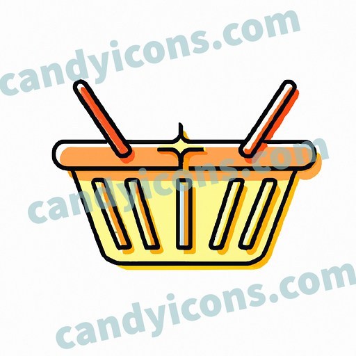 A minimalist shopping basket icon  app icon - ai app icon generator - phone app icon - app icon aesthetic